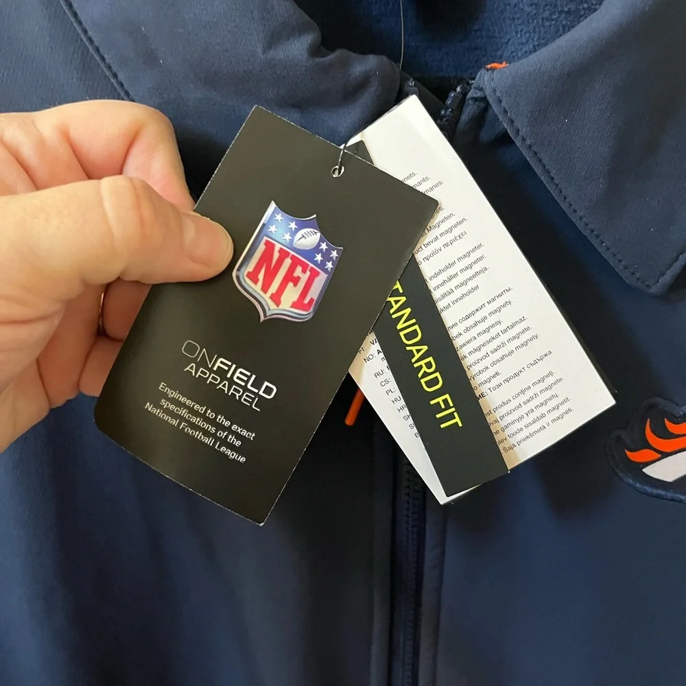 Nike Denver Broncos On Field Jacket Navy Blue and orange men’s large - Picture 3 of 9